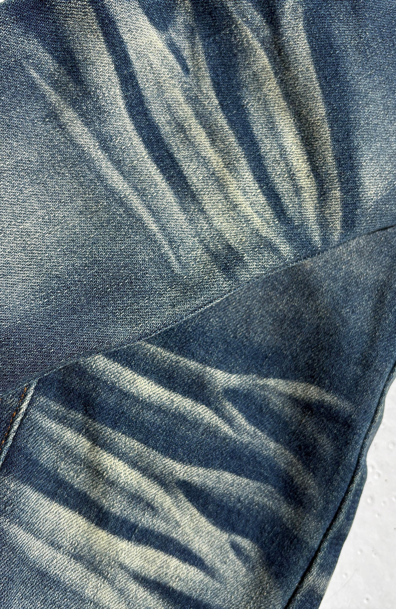 PCCVISION Washed Flap Pockets Slim Flared Jeans