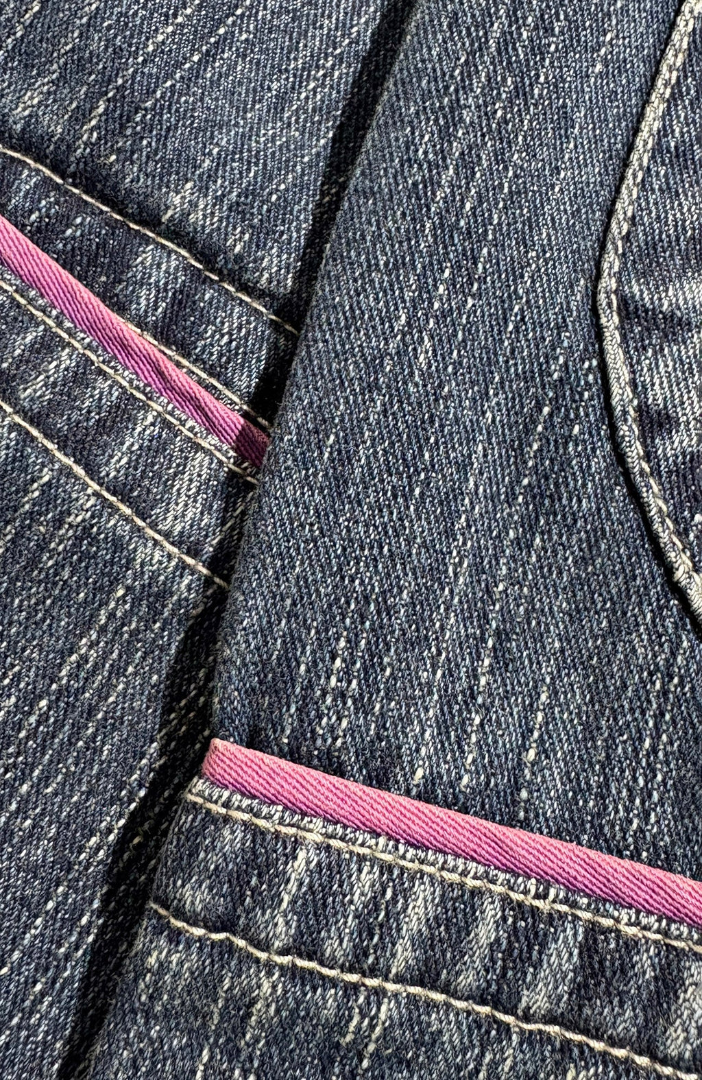 PCCVISION Contrast Stitch Embroidered Washed Jeans