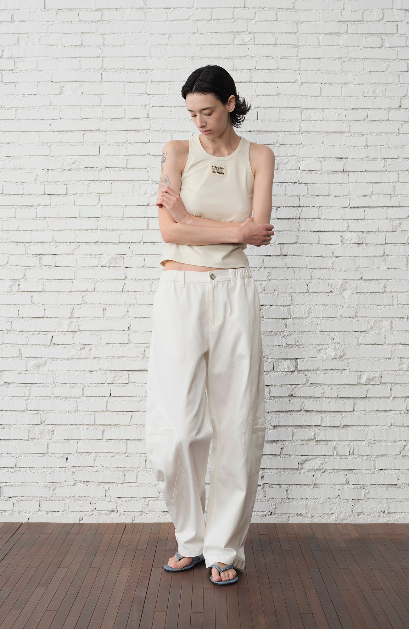 ORGANIC EMOTION Curved-Seam Workwear Jeans