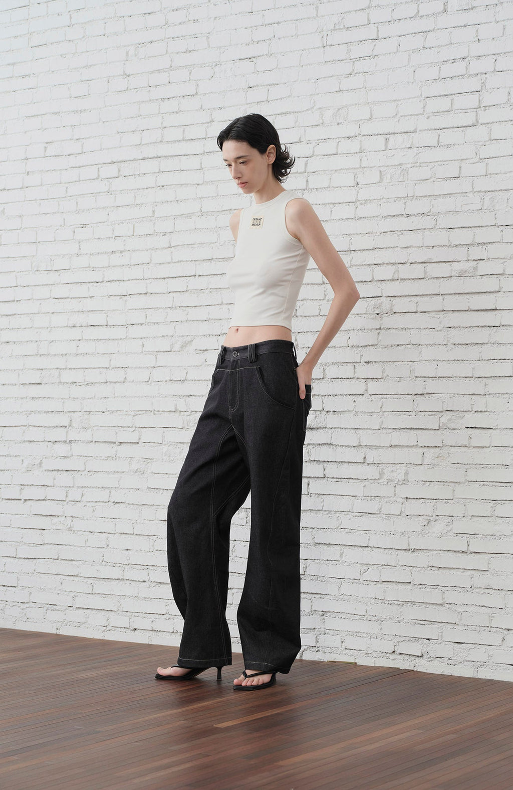 ORGANIC EMOTION Contrast-Paneled Workwear Jeans