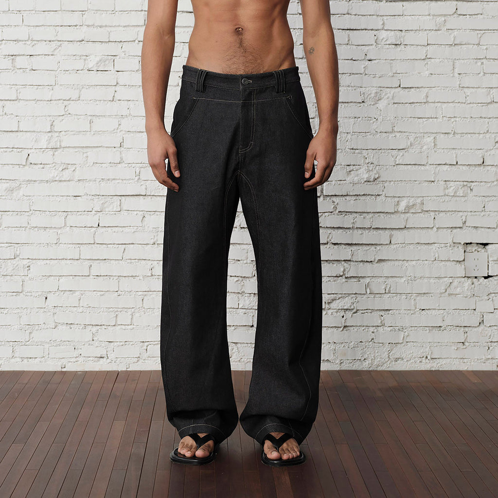 ORGANIC EMOTION Contrast-Paneled Workwear Jeans