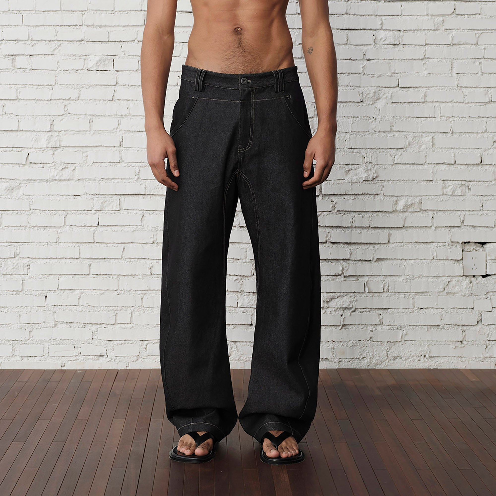 ORGANIC EMOTION Contrast-Paneled Workwear Jeans