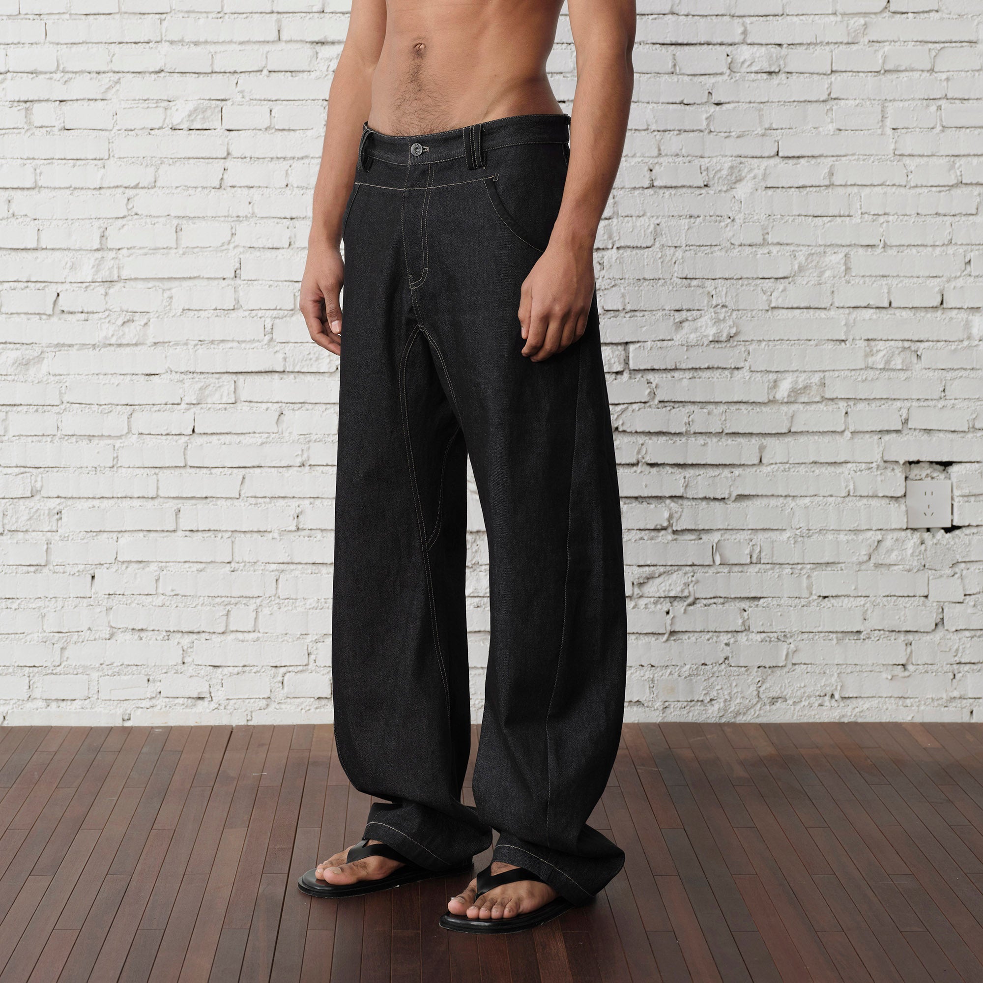 ORGANIC EMOTION Contrast-Paneled Workwear Jeans