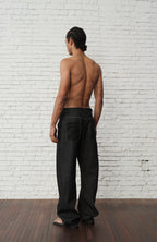 ORGANIC EMOTION Contrast-Paneled Workwear Jeans