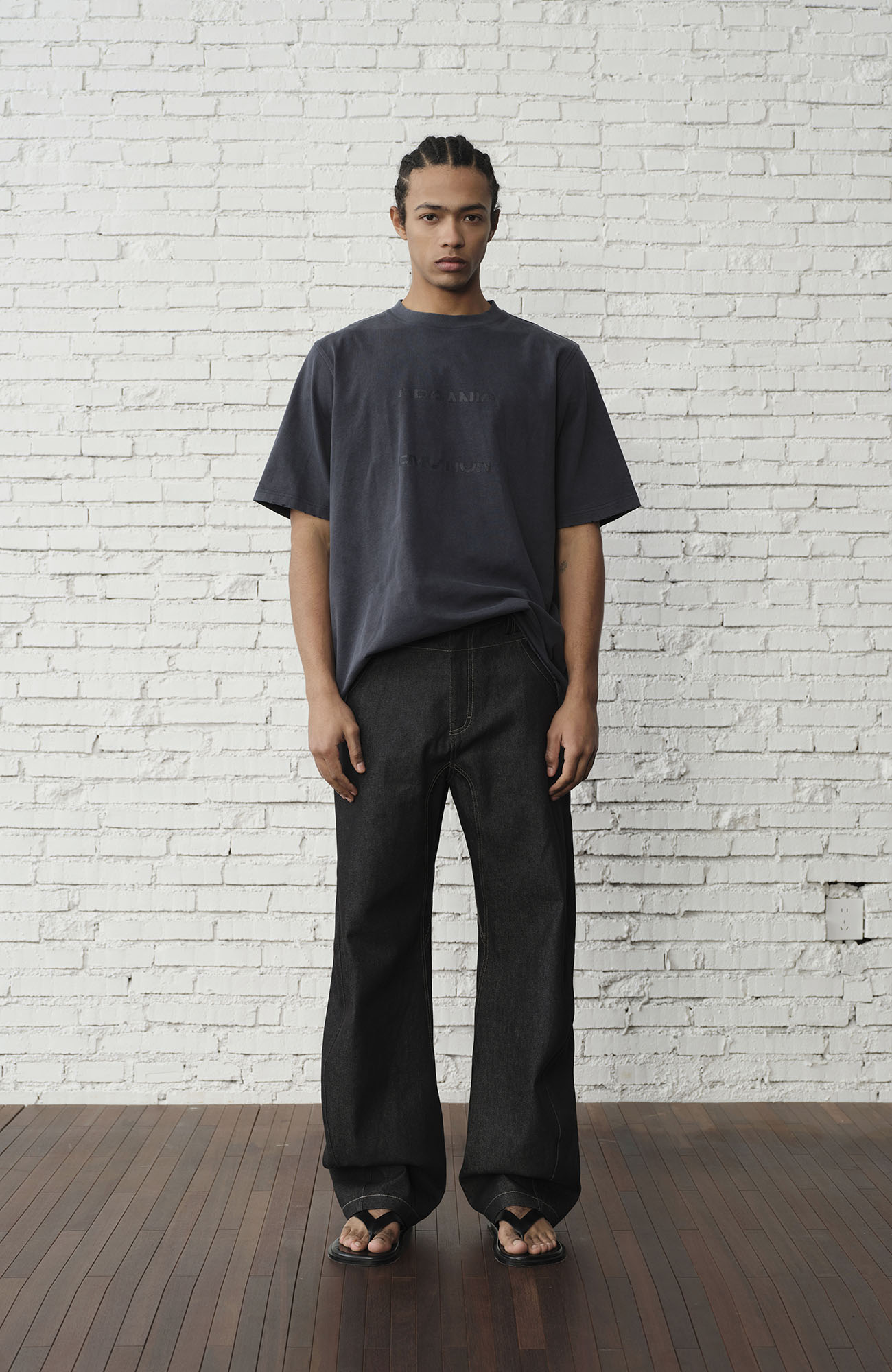 ORGANIC EMOTION Contrast-Paneled Workwear Jeans