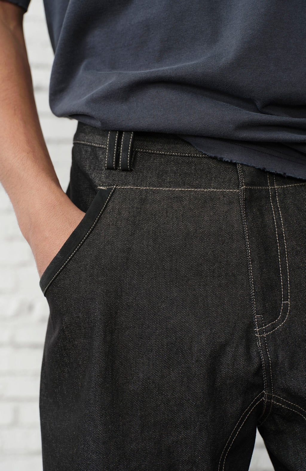ORGANIC EMOTION Contrast-Paneled Workwear Jeans