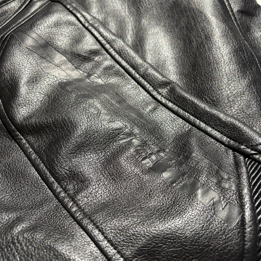 PCCVISION Pleated Knee Flare Faux Leather Pants