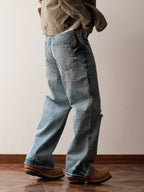 NEIGBORL Washed Distressed Straight-Leg Jeans