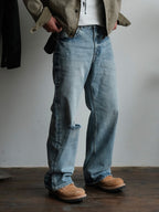NEIGBORL Washed Distressed Straight-Leg Jeans