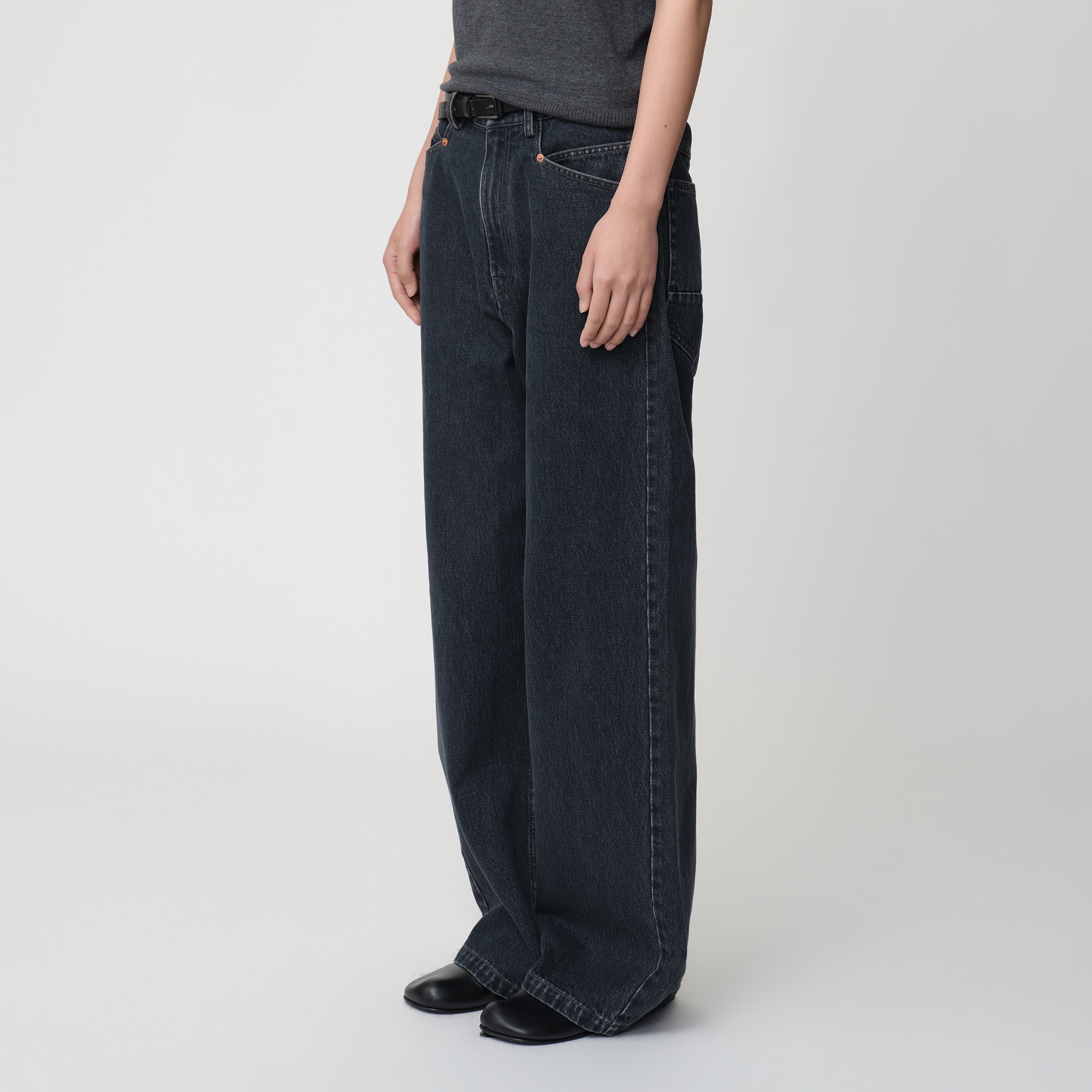 OPICLOTH Retro Washed Straight-Leg Jeans
