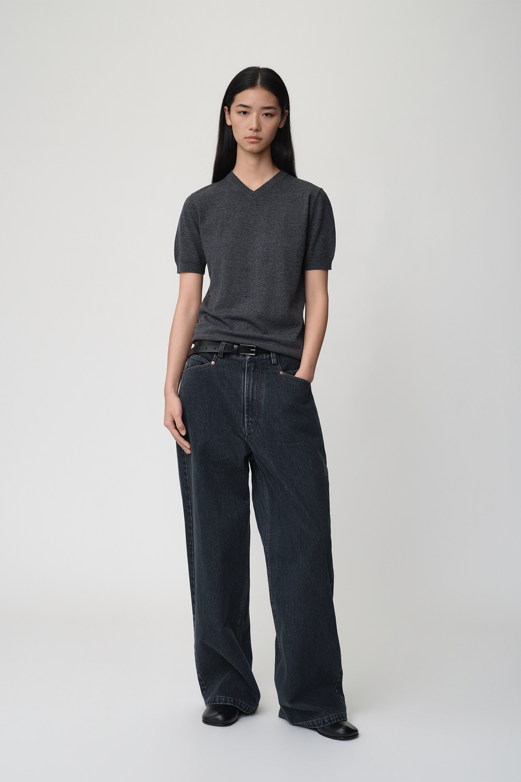 OPICLOTH Retro Washed Straight-Leg Jeans