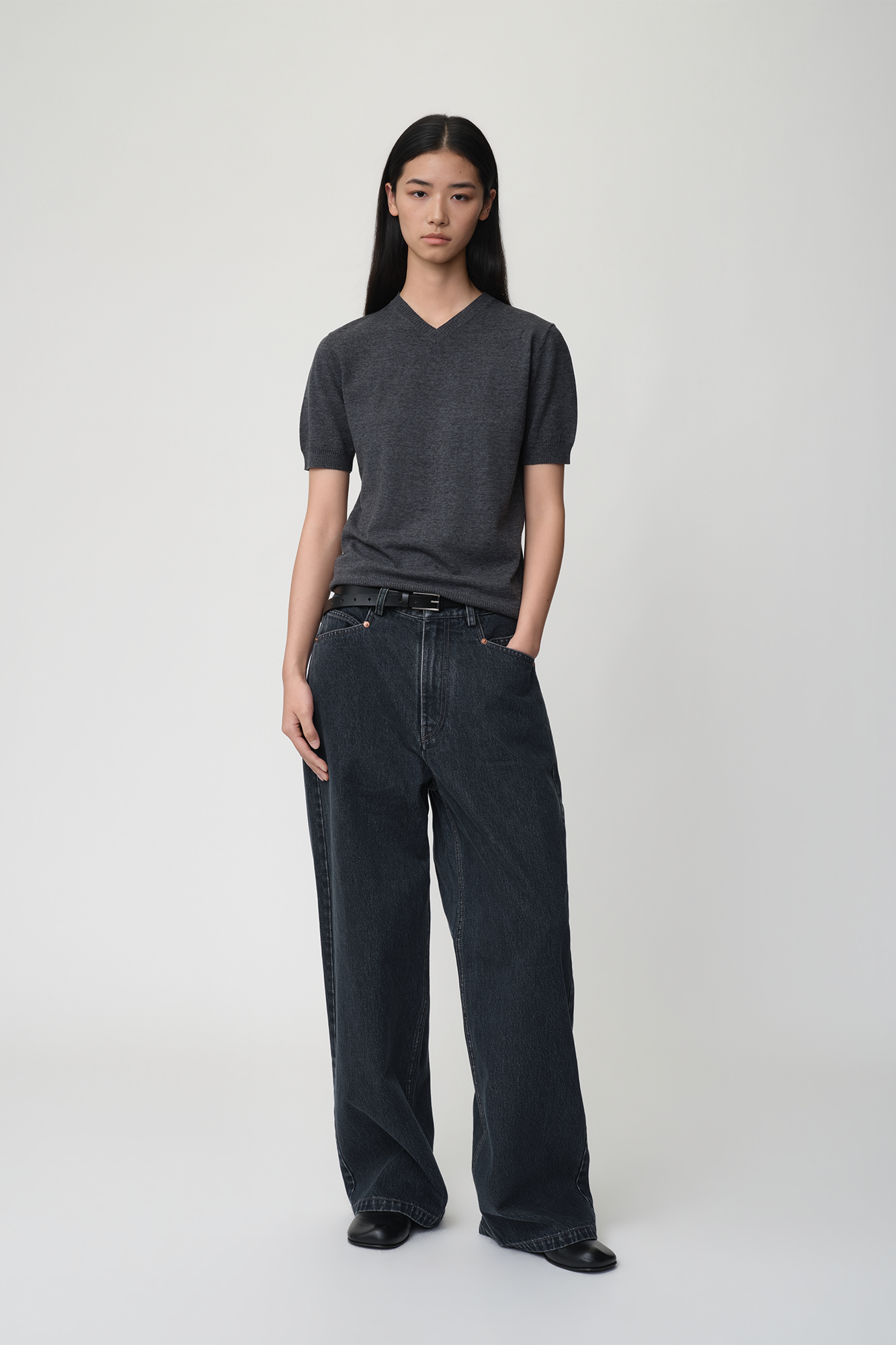 OPICLOTH Retro Washed Straight-Leg Jeans