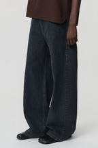 OPICLOTH Retro Washed Straight-Leg Jeans