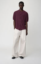 OPICLOTH Pleated Wide-Leg Jeans