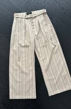 CATSSTAC Button-Closure Striped Double-Pleat Trousers