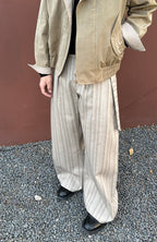 CATSSTAC Button-Closure Striped Double-Pleat Trousers
