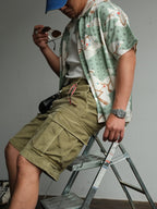NEIGBORL Distressed Multi-Pocket Washed Cargo Shorts