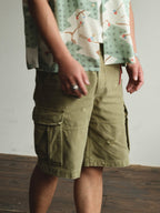 NEIGBORL Distressed Multi-Pocket Washed Cargo Shorts
