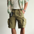 NEIGBORL Distressed Multi-Pocket Washed Cargo Shorts