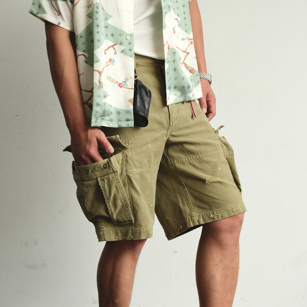 NEIGBORL Distressed Multi-Pocket Washed Cargo Shorts