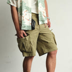 NEIGBORL Distressed Multi-Pocket Washed Cargo Shorts