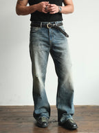 NEIGBORL Washed Distressed Flared Jeans
