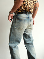 NEIGBORL Whiskering Washed  Straight-Leg Jeans