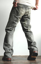 NEIGBORL Wash Distressed Loose-Fit Jeans Black