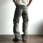 NEIGBORL Wash Distressed Loose-Fit Jeans Black