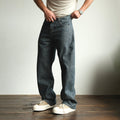 NEIGBORL Back-Buckle Washed Raw Denim Pants