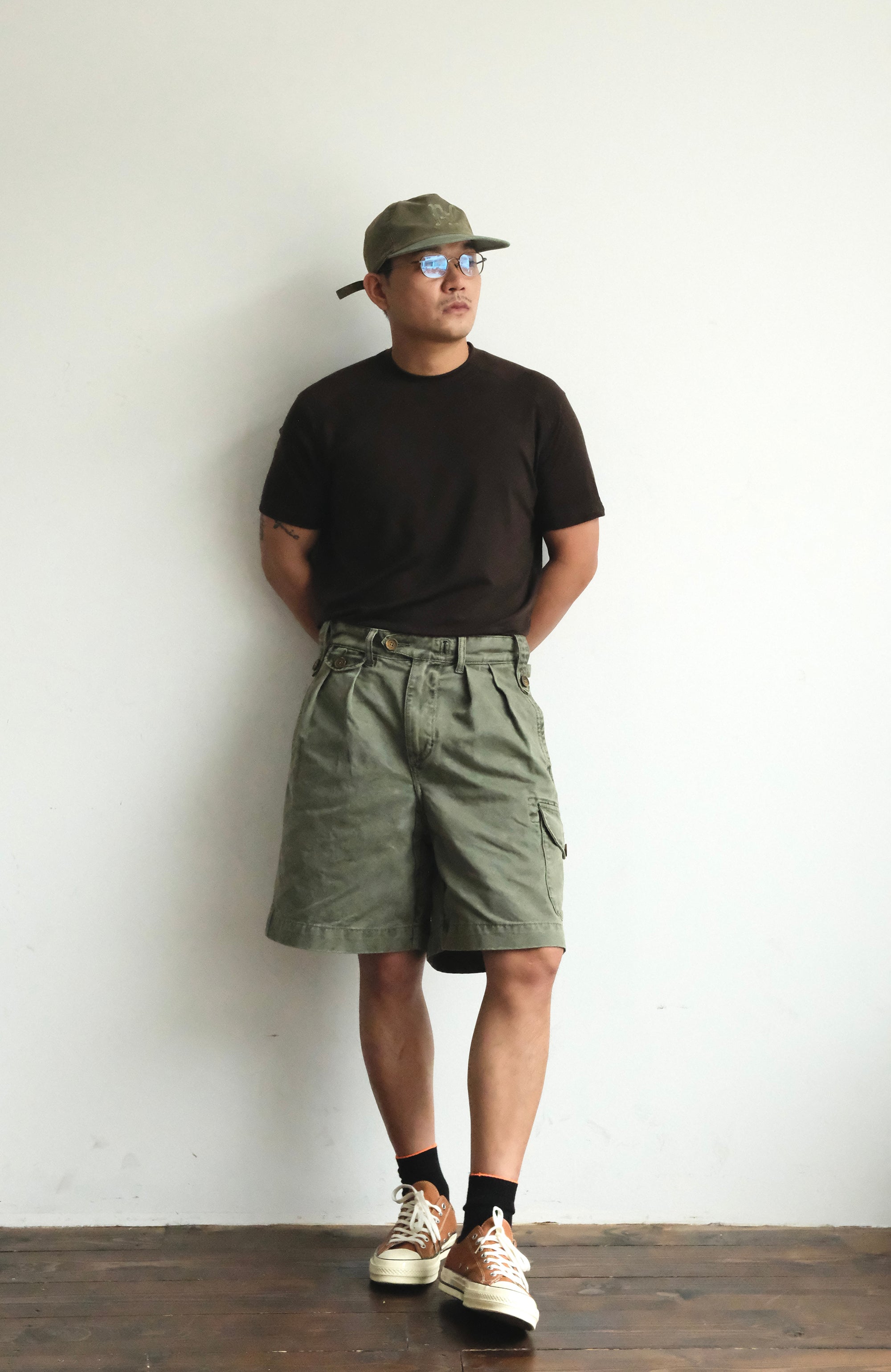 NEIGBORL Retro Washed Multi-Pocket Cargo Shorts