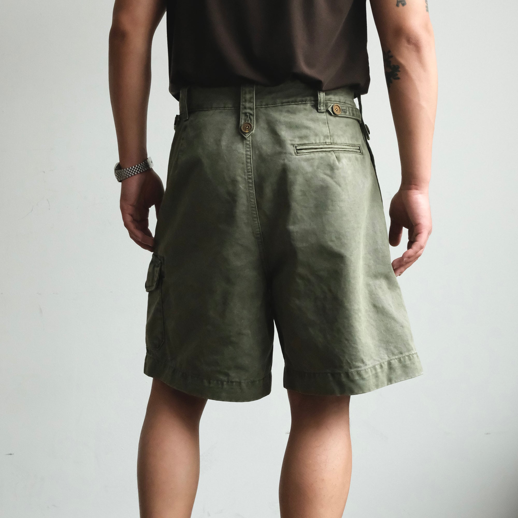 NEIGBORL Retro Washed Multi-Pocket Cargo Shorts