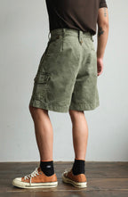 NEIGBORL Retro Washed Multi-Pocket Cargo Shorts