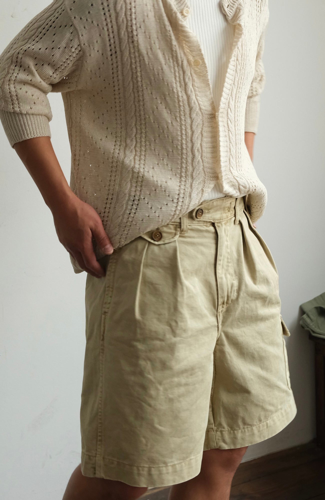 NEIGBORL Retro Washed Multi-Pocket Cargo Shorts
