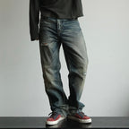 NEIGBORL Ripped Wash Straight-Leg Jeans