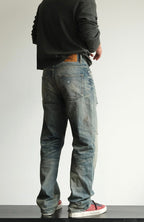 NEIGBORL Ripped Wash Straight-Leg Jeans