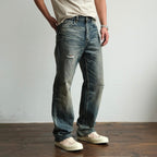 NEIGBORL Ripped Wash Straight-Leg Jeans