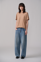 OPICLOTH Washed Whiskered Curved Jeans