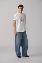 OPICLOTH Washed Whiskered Curved Jeans