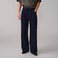 OPICLOTH Washed Indigo Pleated Jeans