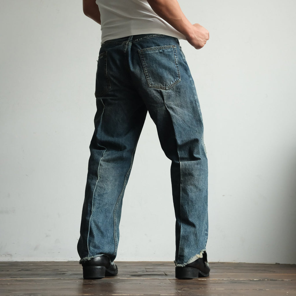 NEIGBORL Distressed Straight-Leg Denim Pants