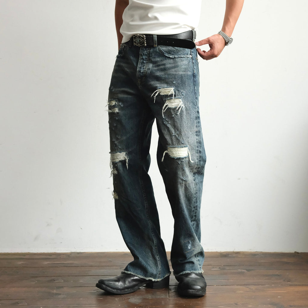 NEIGBORL Distressed Straight-Leg Denim Pants