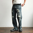 NEIGBORL Distressed Straight-Leg Denim Pants