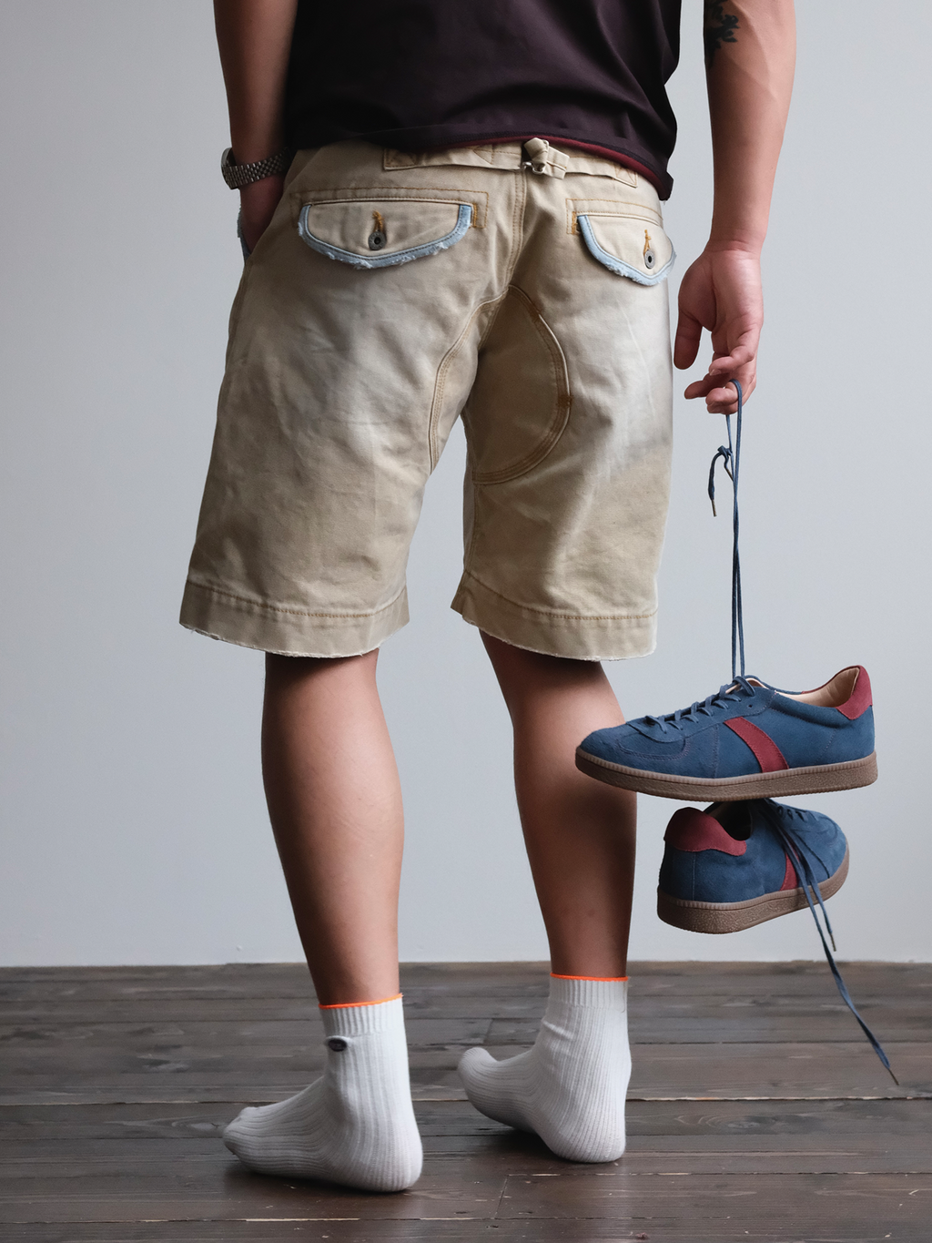 NEIGBORL Retro Washed Spliced Shorts