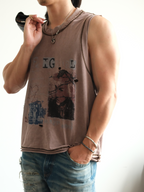 NEIGBORL Distressed Washed Graphic Tank Top