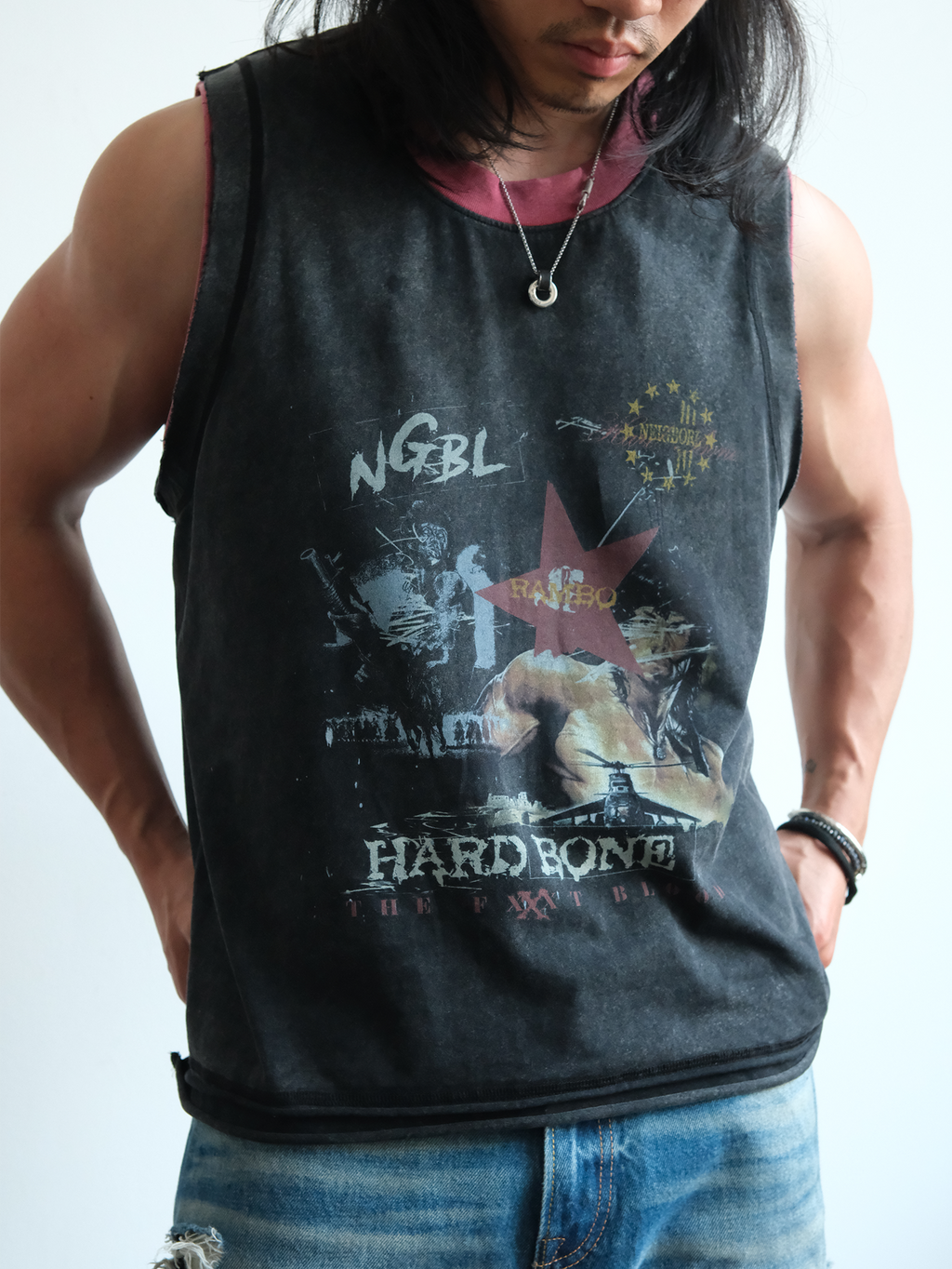 NEIGBORL Retro Washed Graphic Tank Top