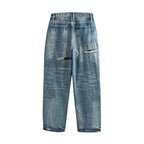 ME DA IGUAL Distressed Ripped Whisker Washed Jeans