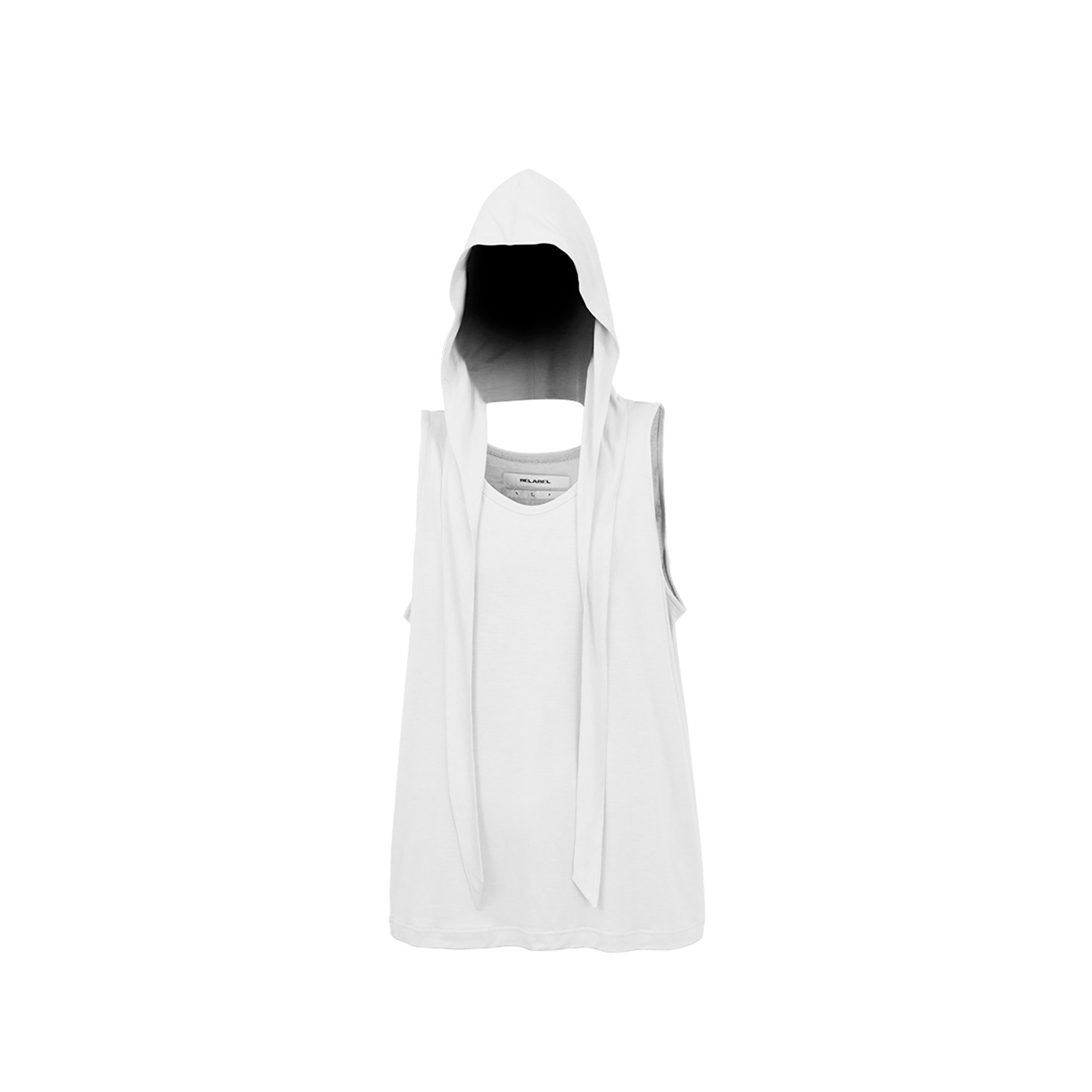 RELABEL Tencel Wool Hooded Ruched Tank Top