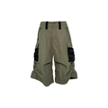 PCCVISION Contrast Panel Pleated Utility Shorts