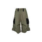 PCCVISION Contrast Panel Pleated Utility Shorts